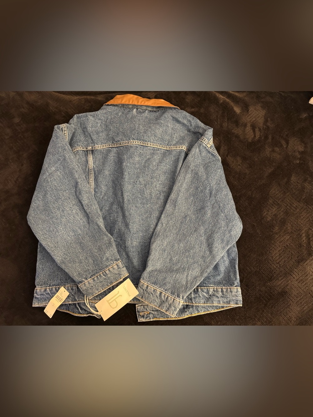 Pilcro / Anthropologie -The Weston Leather-Collar Denim Boyfriend Jacket- M -NWT - Picture 8 of 8